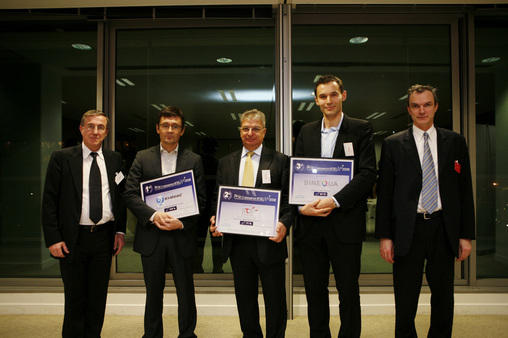 De gauche à droite : Patrick Bertrand, Président de l’AFDEL François Boudoncle, Co-fondateur Exalead, James Cohen, Vice-président STS Group Jean Ferré, CEO Sinequa, Pierre Marty, Software Partners PricewaterhouseCoopers