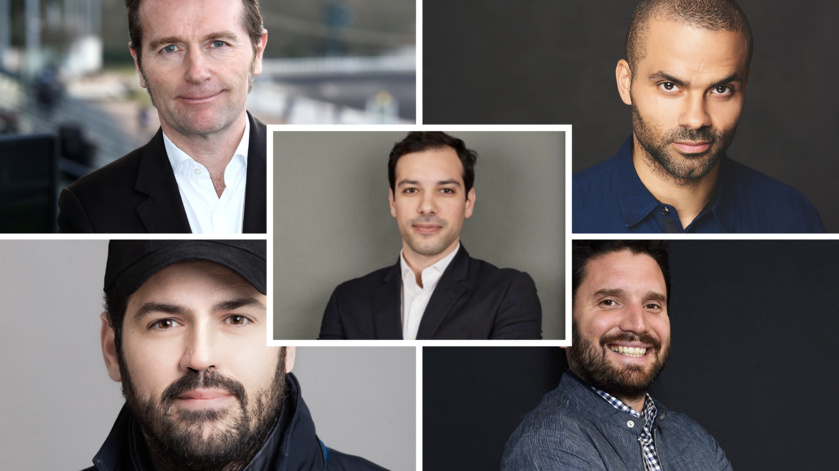 Laurent Bruneteau, Tony Parker, Julien Mirabel, Clément Tropez, Bilal El Alamy (centre)